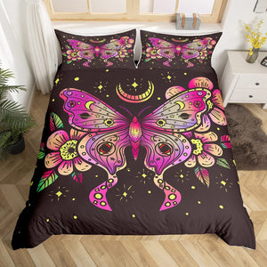 Bohemian Mandala Exotic Floral Prints Duvet Cover Set
