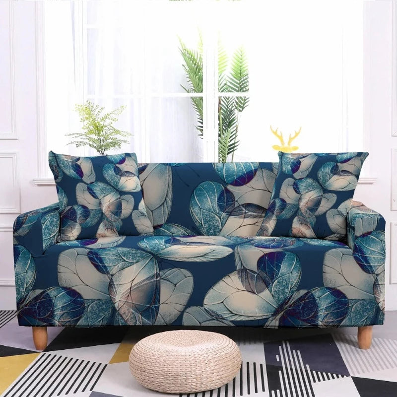 Floral Leaf Print Stretch Sofa / Couch Cover 1/2/3/4 Seater