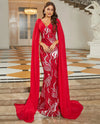 Elegant Sequin Mermaid Red Evening Dress