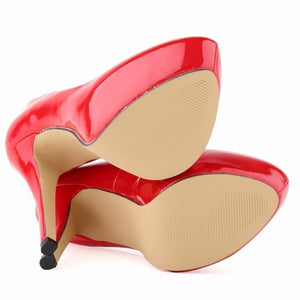 Round Toe High Heel Platform Pumps