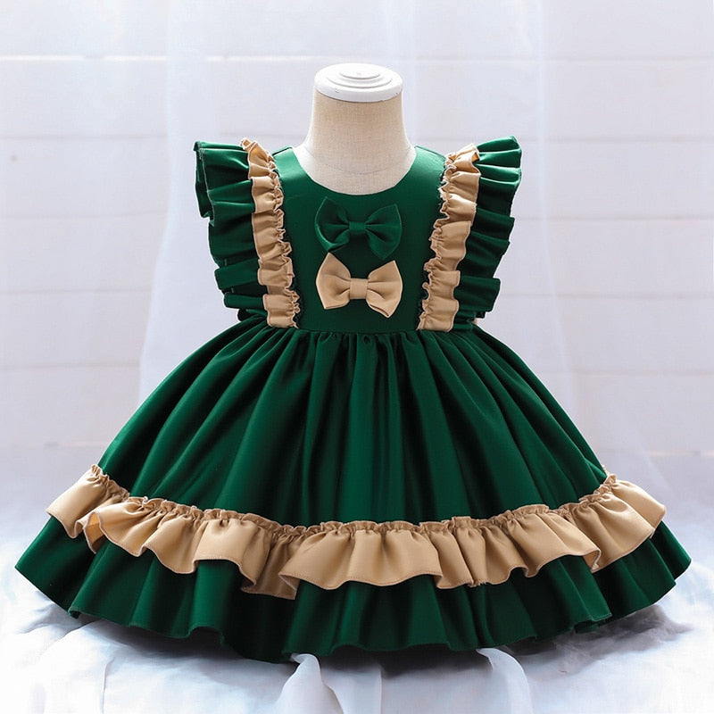 Girls Big Bow Party Princess Dress