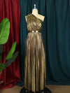 Plus Size Luxury Pleated One Shoulder Dress - http://chicboutique.com.au
