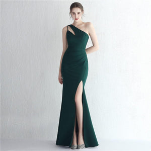 One Shoulder High Slit Maxi Dress - http://chicboutique.com.au