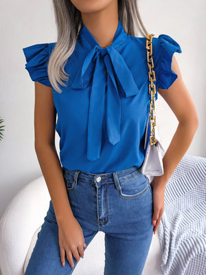 Casual Front Bow Blouse