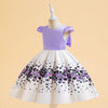 Elegant Girls Cute Bow Detail Formal Birthday Party Dress