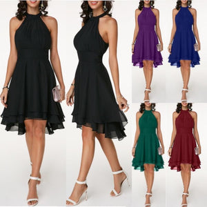 Halter Sleeveless Layered Midi Dress - http://chicboutique.com.au