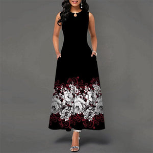 Bohemian Floral Print High Waist Maxi Dress - http://chicboutique.com.au