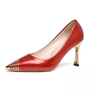 Spiral Pointed Toe Pattern Thin Heel Pumps - http://chicboutique.com.au