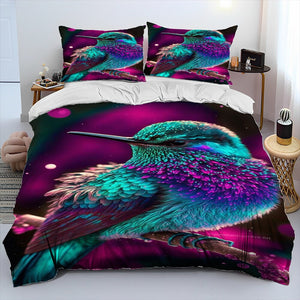 Exquisite Bird Print Duvet Cover Bedding Set