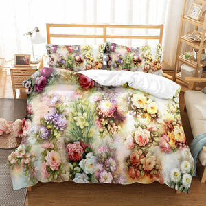 Assorted Flower Prints Duvet Cover Set