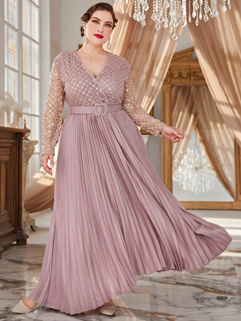 Plus Size Designer Long Sleeve Evening Dress - http://chicboutique.com.au