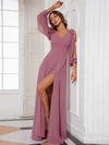 Evening V-Neck Full Sleeves Floor-Length Gown - http://chicboutique.com.au