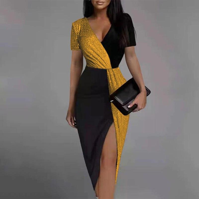 Contrasting Colour Evening Dress - http://chicboutique.com.au