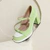 Round Toe Vintage Square Heel Mary Janes