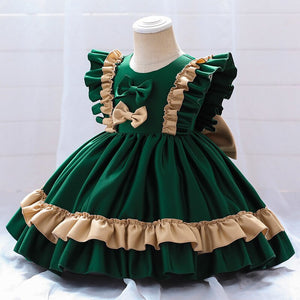 Girls Big Bow Party Princess Dress