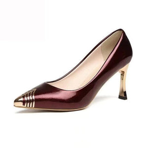 Spiral Pointed Toe Pattern Thin Heel Pumps - http://chicboutique.com.au