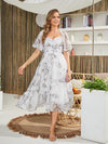 Pullover Elegant White Floral Dress