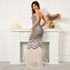 V Neck Sequin Long Evening Dress