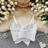 Flower Decoration Adjustable Straps Crop Top