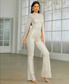 Cape Sleeve Sequin Formal Jumpsuit