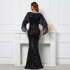 Cape Sleeve Sequins Mermaid Evening Dress