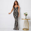 V Neck Sequin Maxi Evening Dress - http://chicboutique.com.au