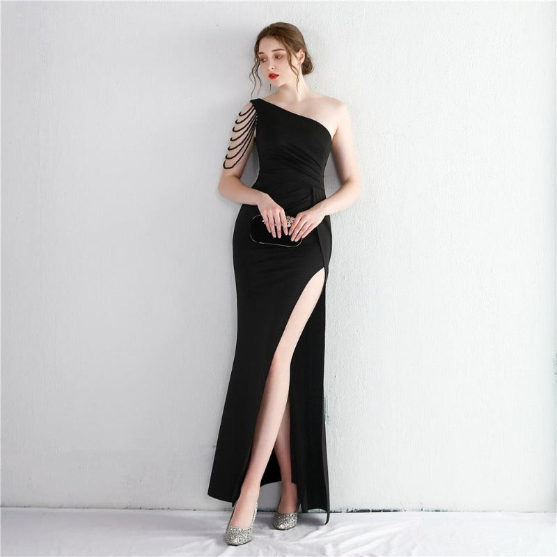 One Shoulder Maxi Evening Dress - http://chicboutique.com.au