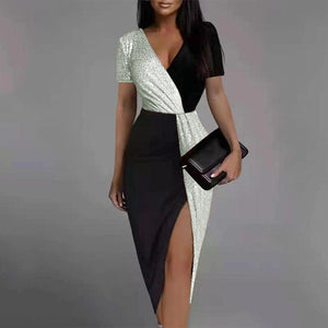 Contrasting Colour Evening Dress - http://chicboutique.com.au