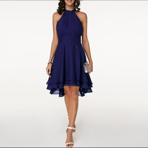 Halter Sleeveless Layered Midi Dress - http://chicboutique.com.au