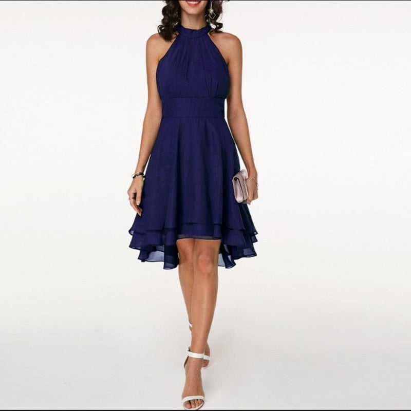 Halter Sleeveless Layered Midi Dress - http://chicboutique.com.au