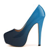 Round Toe High Heel Platform Pumps