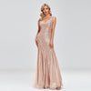 Elegant V-neck Sequin Evening Dress - http://chicboutique.com.au