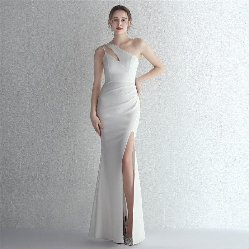 One Shoulder High Slit Maxi Dress - http://chicboutique.com.au