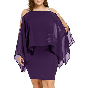 Plus Size Ladder Cut Sleeve Mini Dress