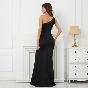 One Shoulder High Slit Maxi Dress - http://chicboutique.com.au