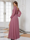 Evening V-Neck Full Sleeves Floor-Length Gown - http://chicboutique.com.au