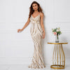 V Neck Sequin Maxi Evening Dress - http://chicboutique.com.au