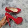 Round Toe High Heel Platform Pumps