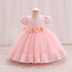 Girls Sequin Butterfly Sleeve Dress