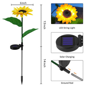 Solar Sunflower Outdoor Decorative Garden Pathway
