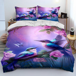 Exquisite Bird Print Duvet Cover Bedding Set