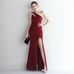 One Shoulder High Slit Maxi Dress - http://chicboutique.com.au