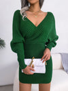 Solid Color Off The Shoulder Knitted Dress