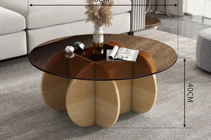 Round Glass coffee table in 2 sizes