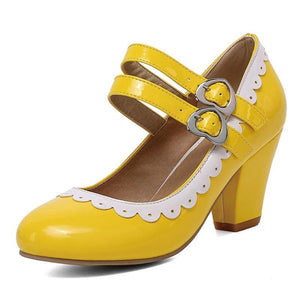 Thick Square Heels Round Toe Small and Large Size Mary Janes - http://chicboutique.com.au