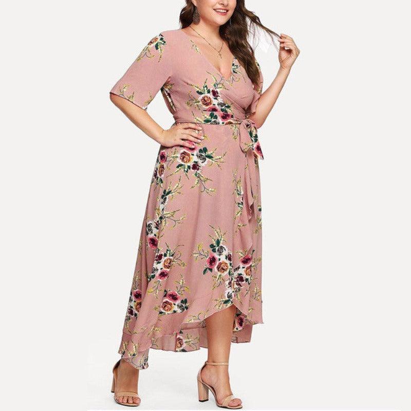 Short-Sleeved Plus Size A-Line Dress - http://chicboutique.com.au