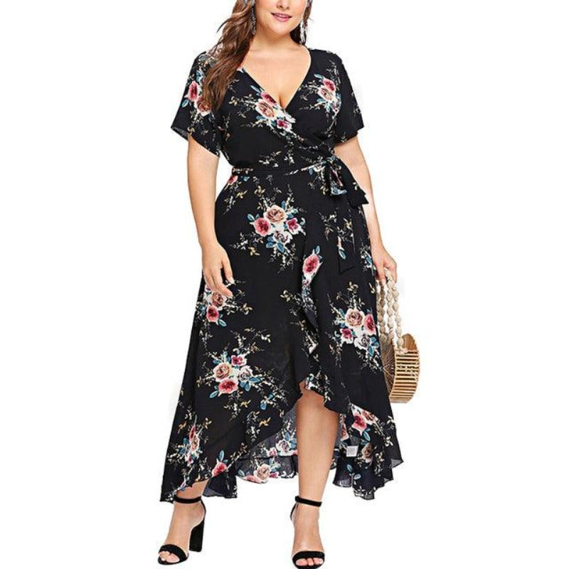 Short-Sleeved Plus Size A-Line Dress - http://chicboutique.com.au