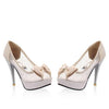 Rhinestone Bow Peep Toe Pumps - http://chicboutique.com.au