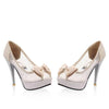 Rhinestone Bow Peep Toe Pumps - http://chicboutique.com.au