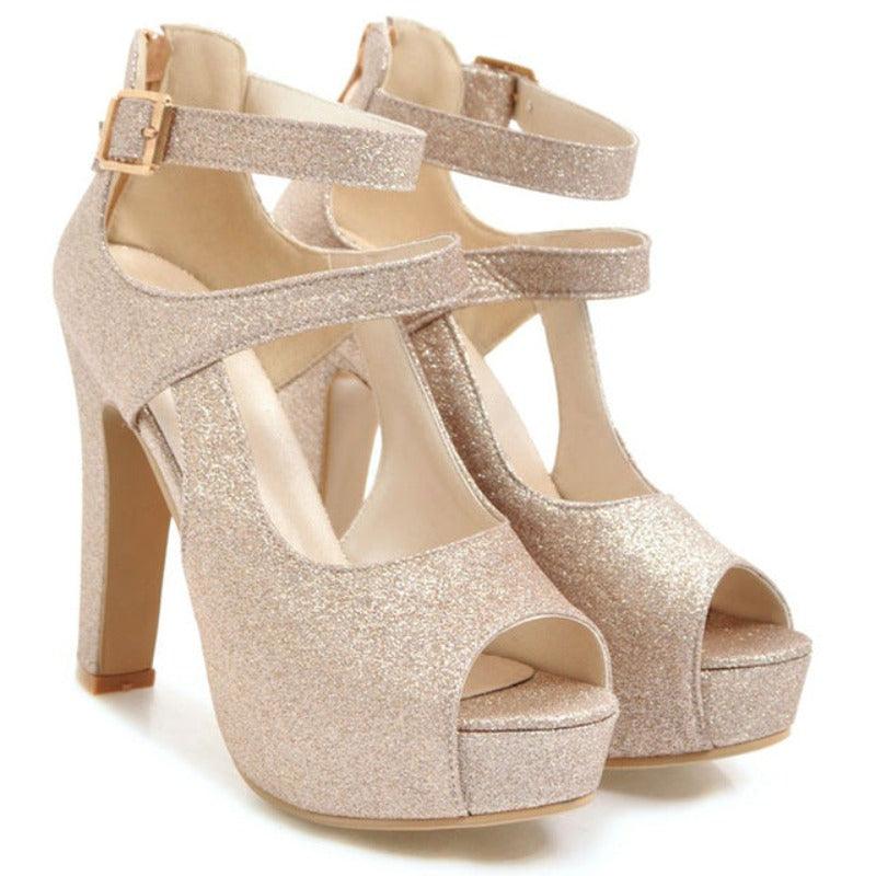 Thick High Heel Buckle Sandals Small and Large Sizes - http://chicboutique.com.au